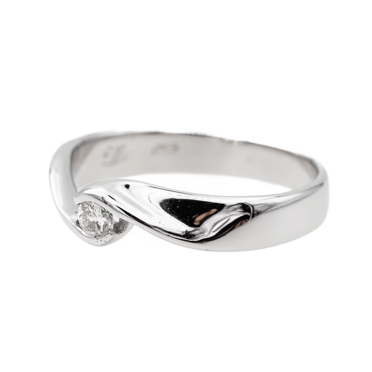 Bague Solitaire Or blanc Diamant - Image 3