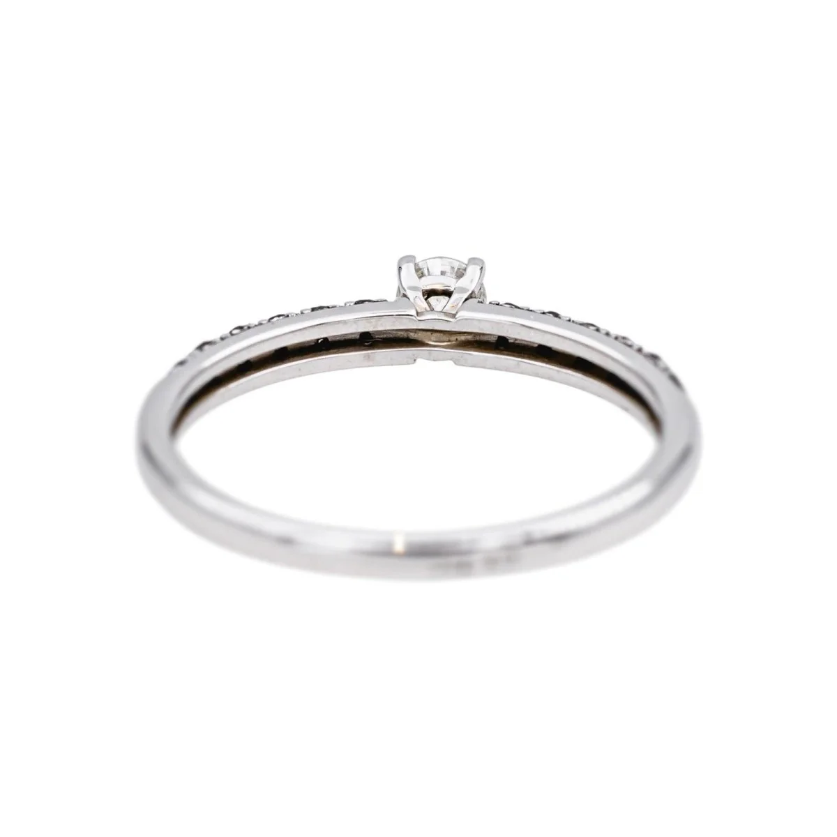 Bague Solitaire en or blanc, saphirs et diamant - Image 5
