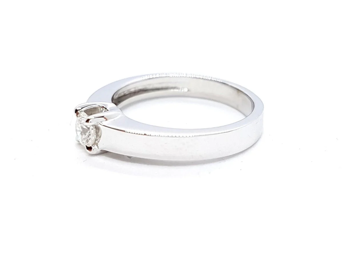 Bague Solitaire Or blanc Diamant - Image 12