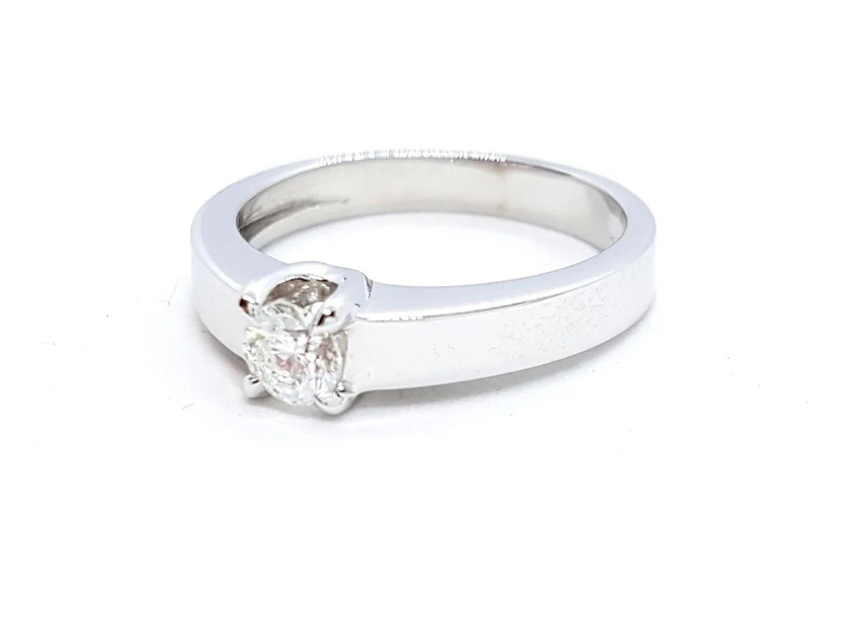 Bague Solitaire Or blanc Diamant - Image 14
