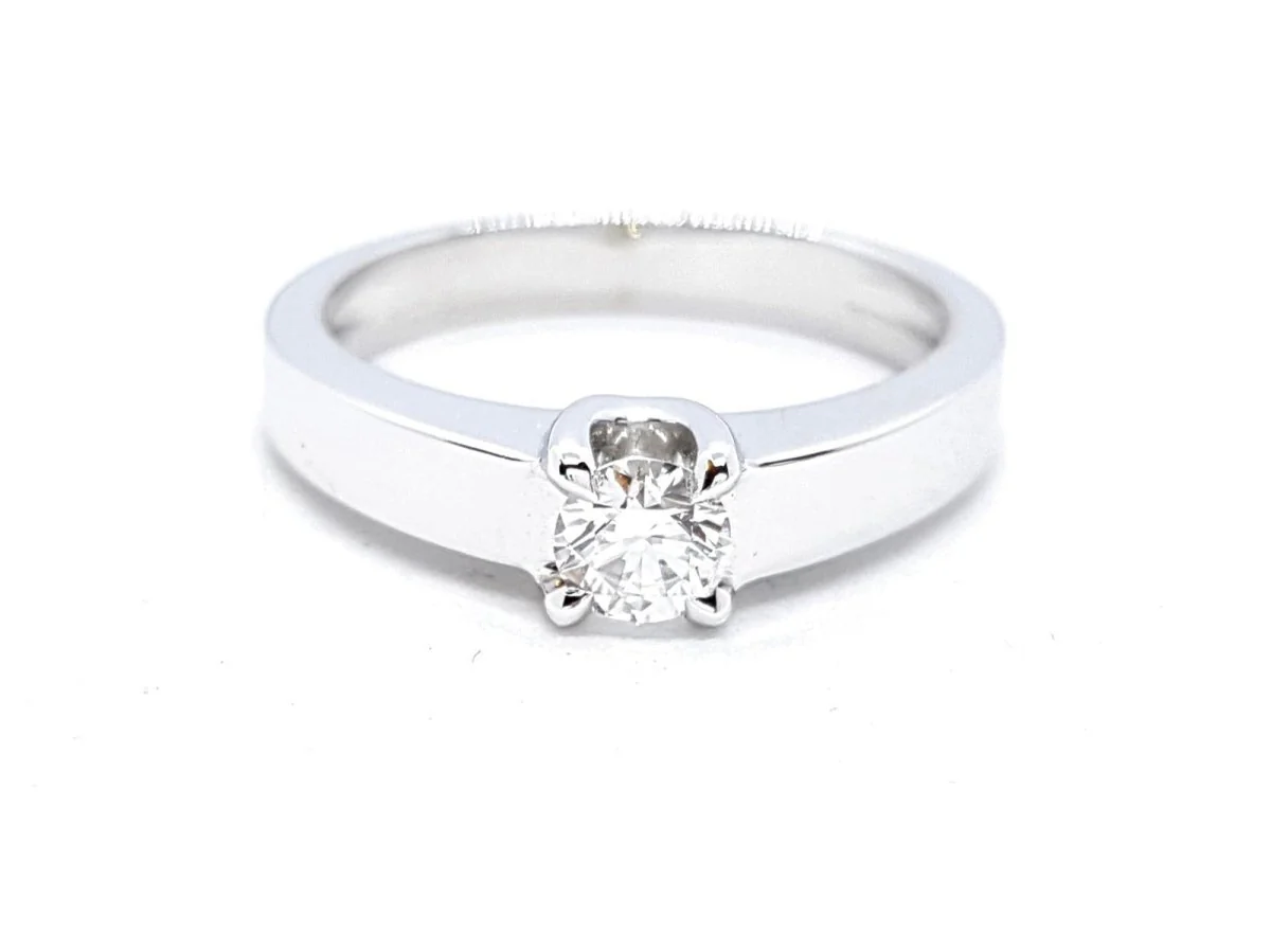 Bague Solitaire Or blanc Diamant - Image 15