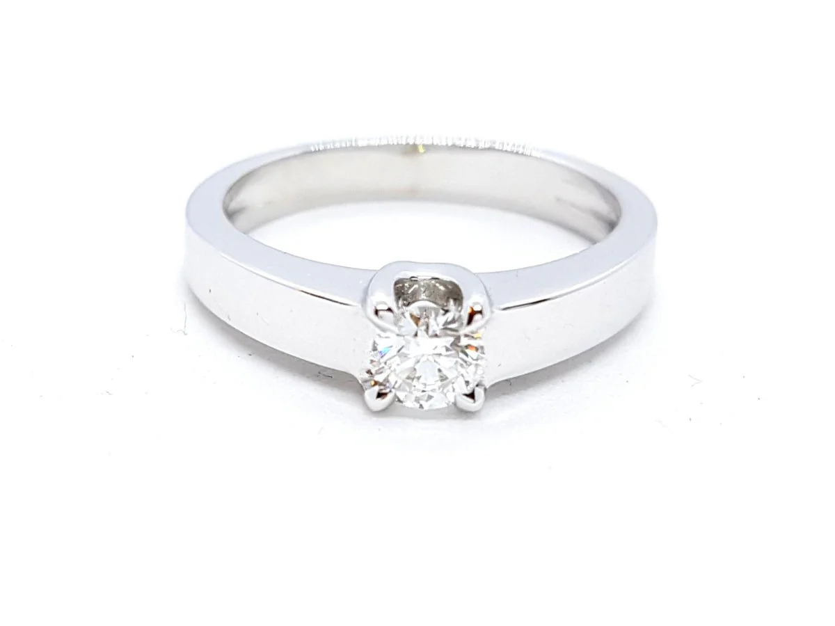 Bague Solitaire Or blanc Diamant - Image 16