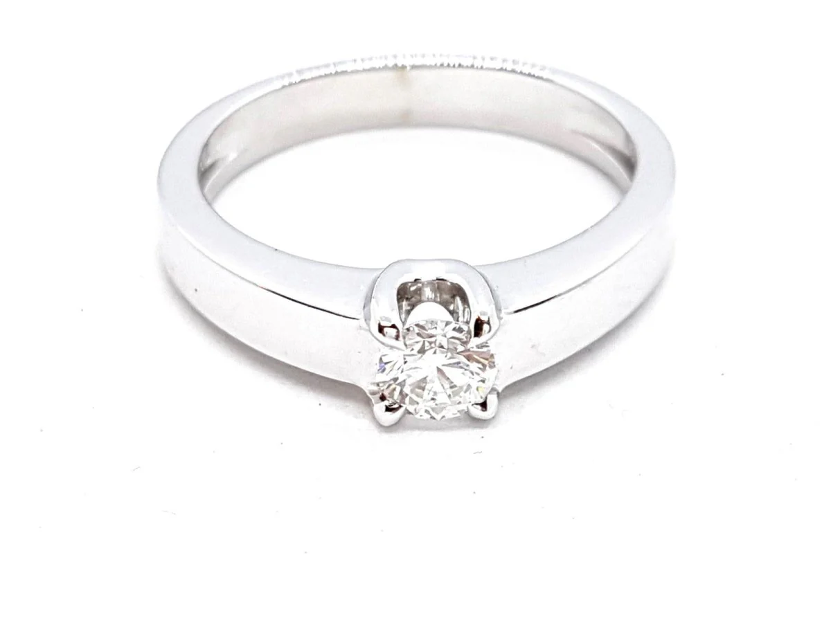 Bague Solitaire Or blanc Diamant - Image 18