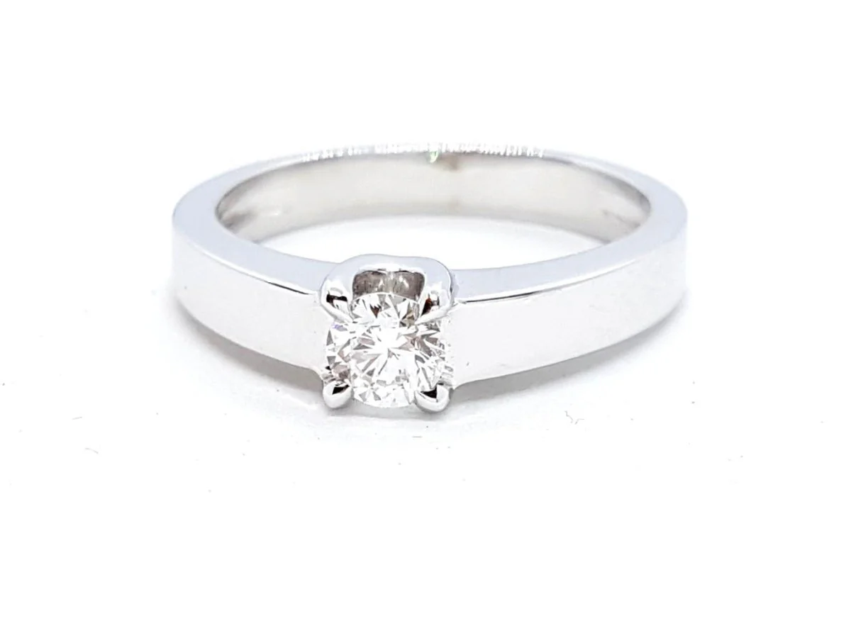 Bague Solitaire Or blanc Diamant - Image 3