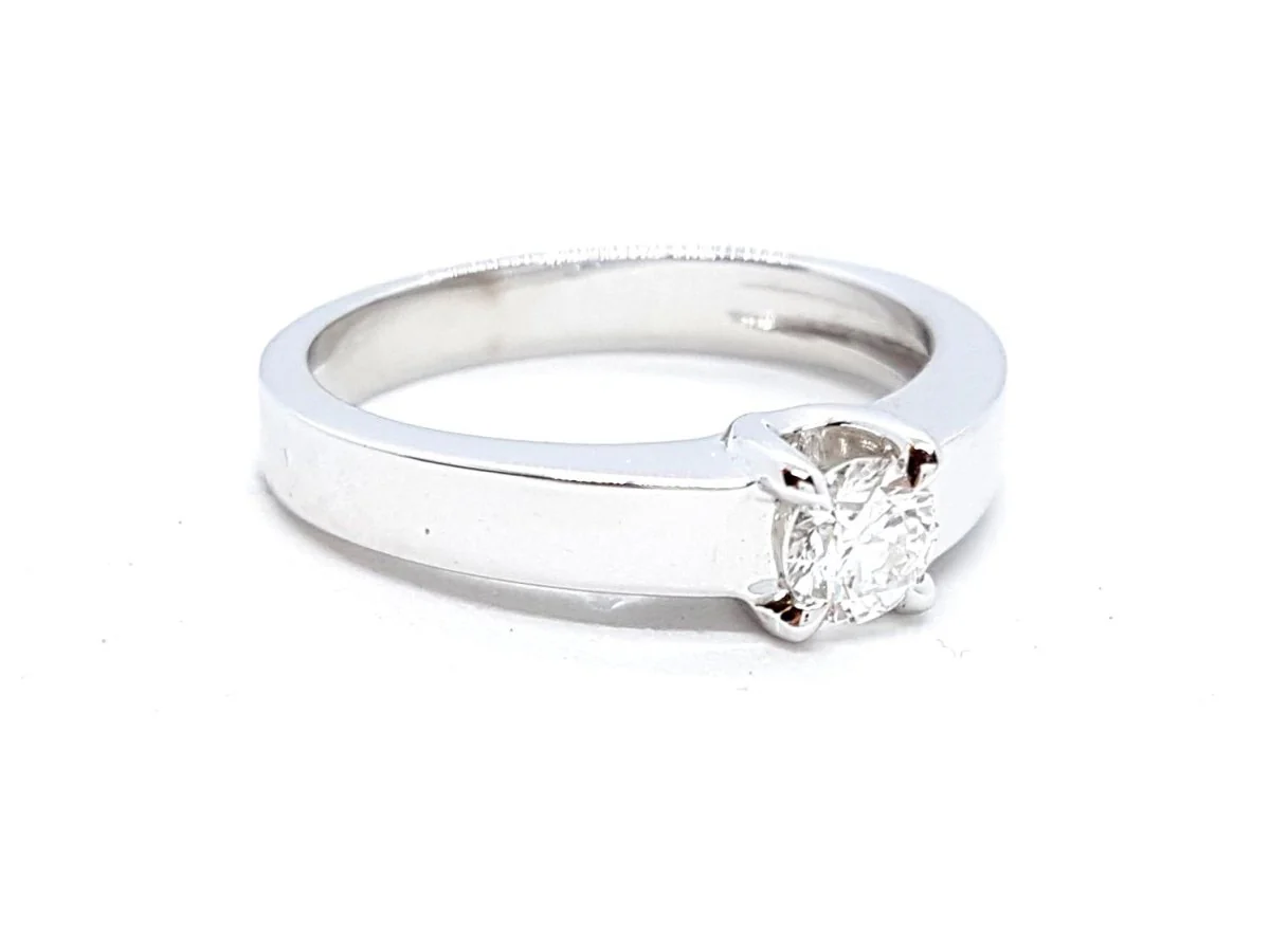 Bague Solitaire Or blanc Diamant - Image 5