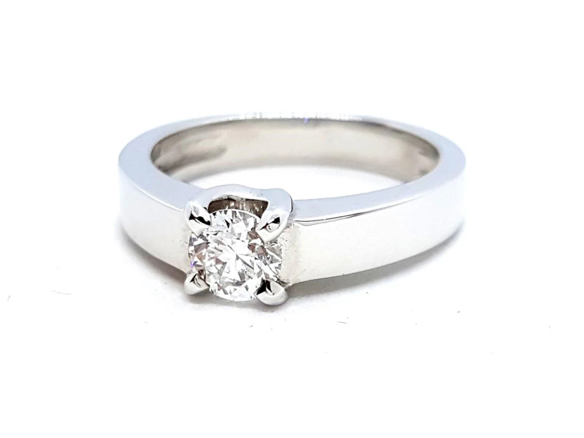 Bague Solitaire Or blanc Diamant - Image 18