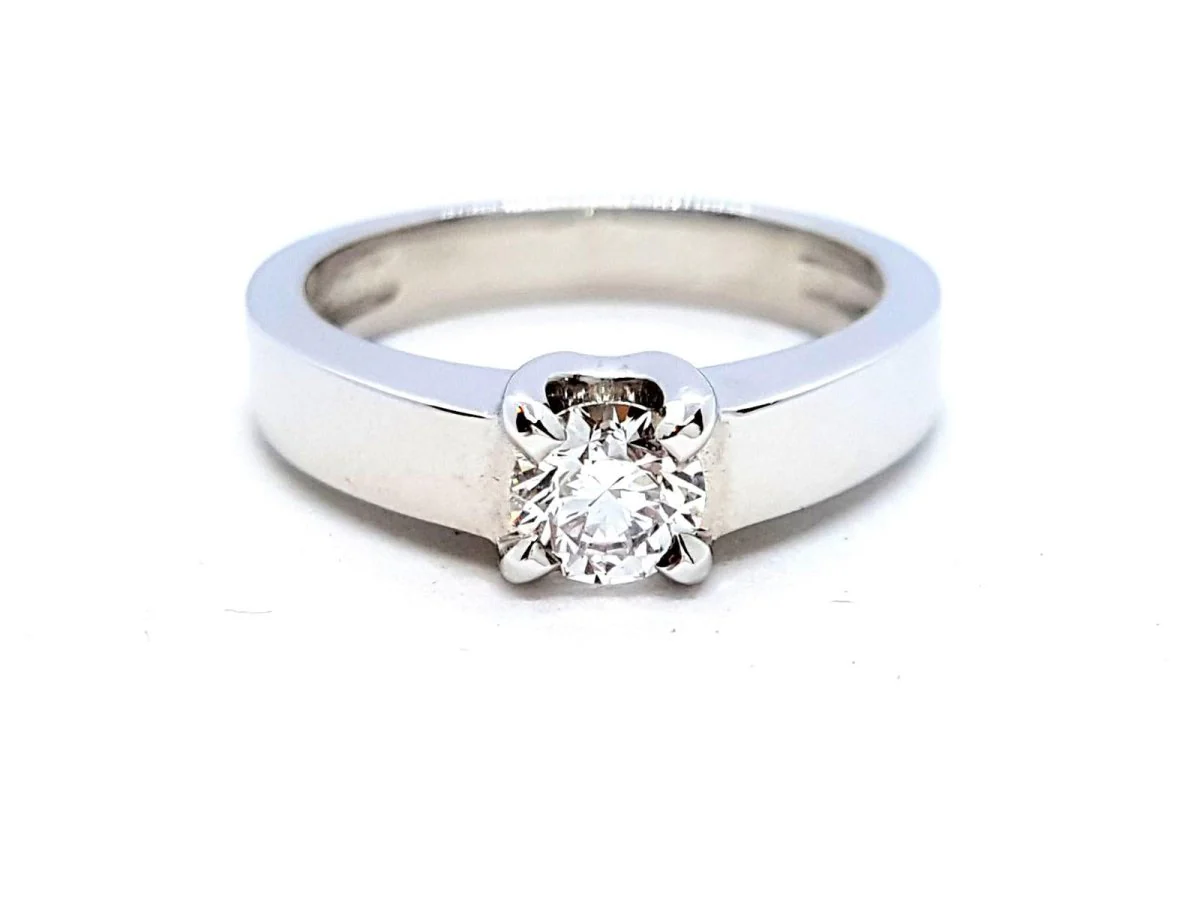 Bague Solitaire Or blanc Diamant - Image 19