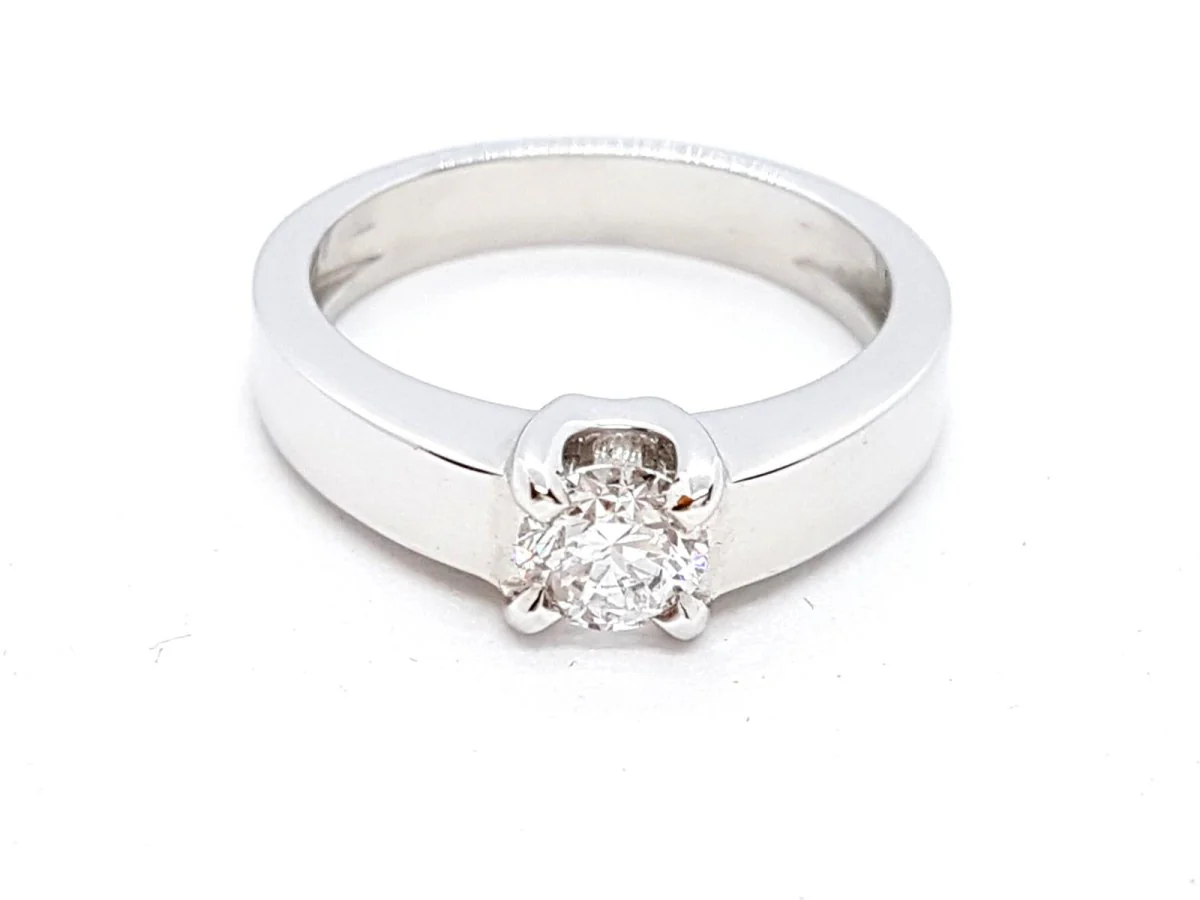 Bague Solitaire Or blanc Diamant - Image 3