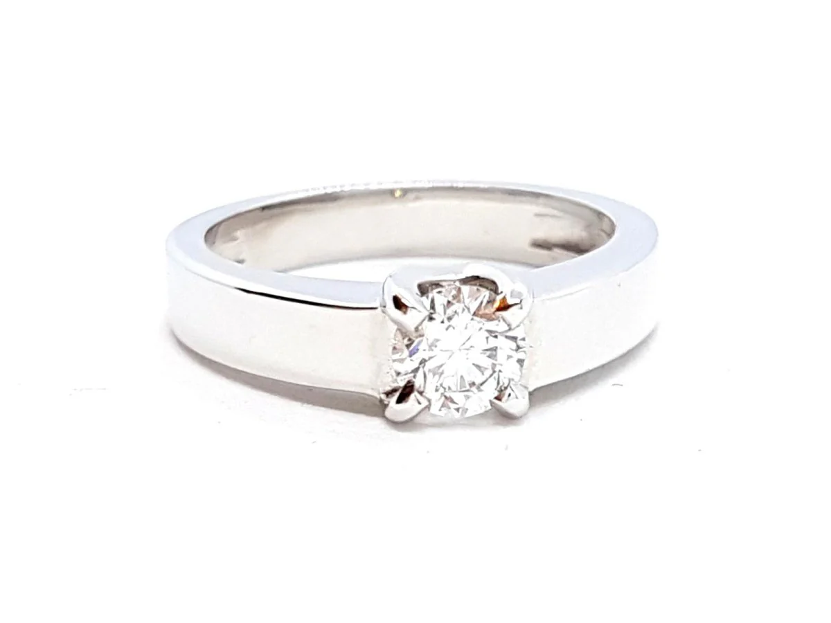 Bague Solitaire Or blanc Diamant - Image 4