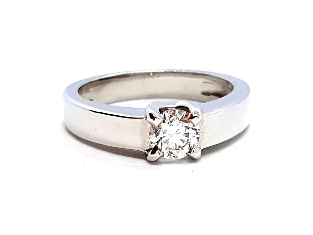 Bague Solitaire Or blanc Diamant - Image 5