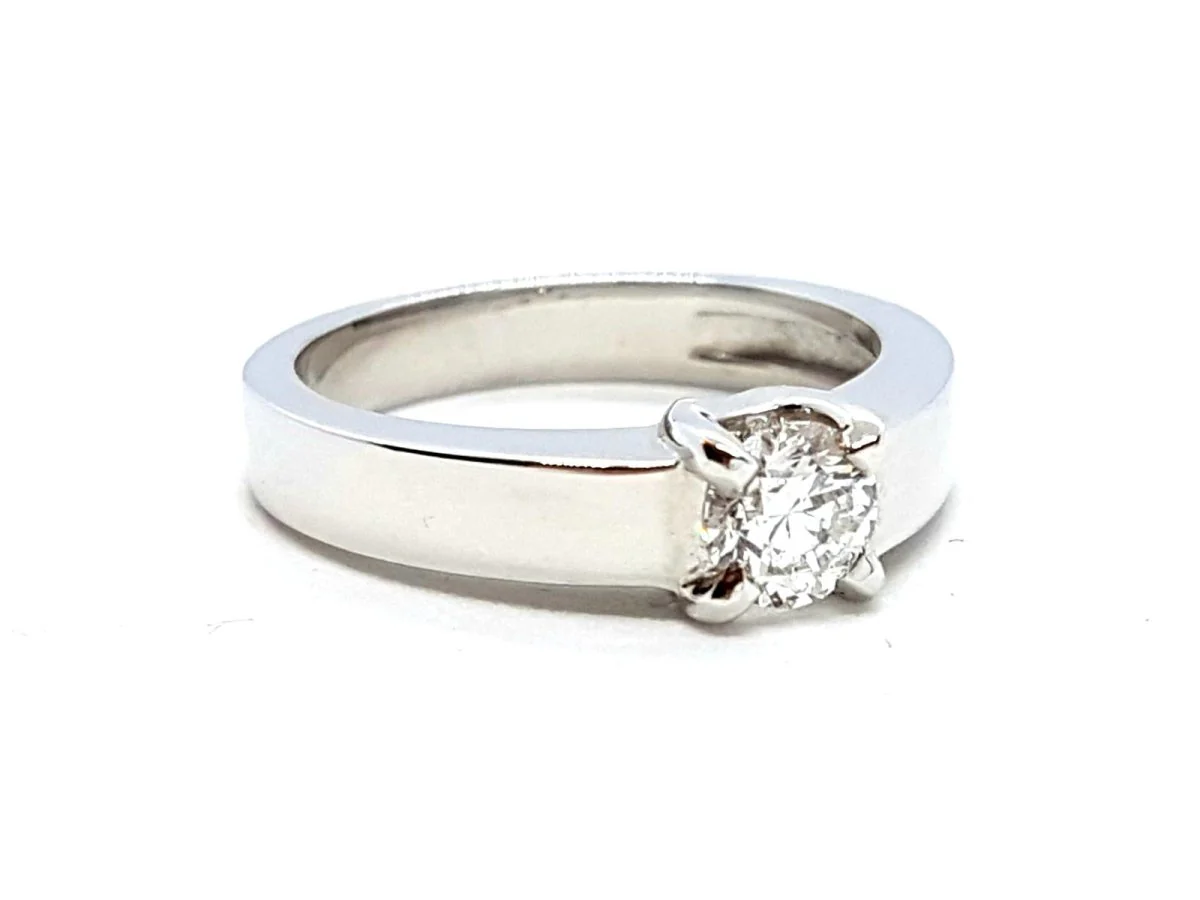 Bague Solitaire Or blanc Diamant - Image 6