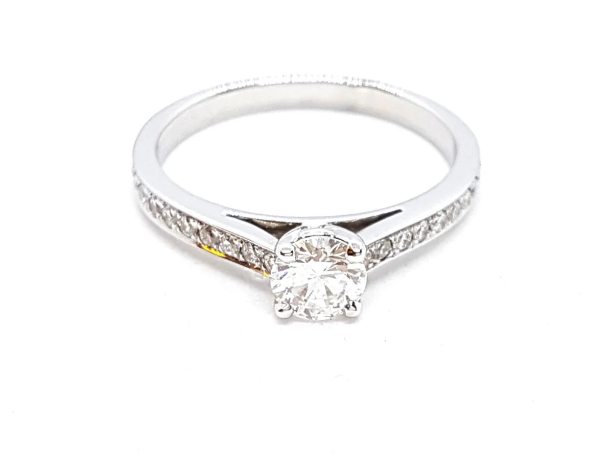 Bague Solitaire Or blanc Diamant - Image 12