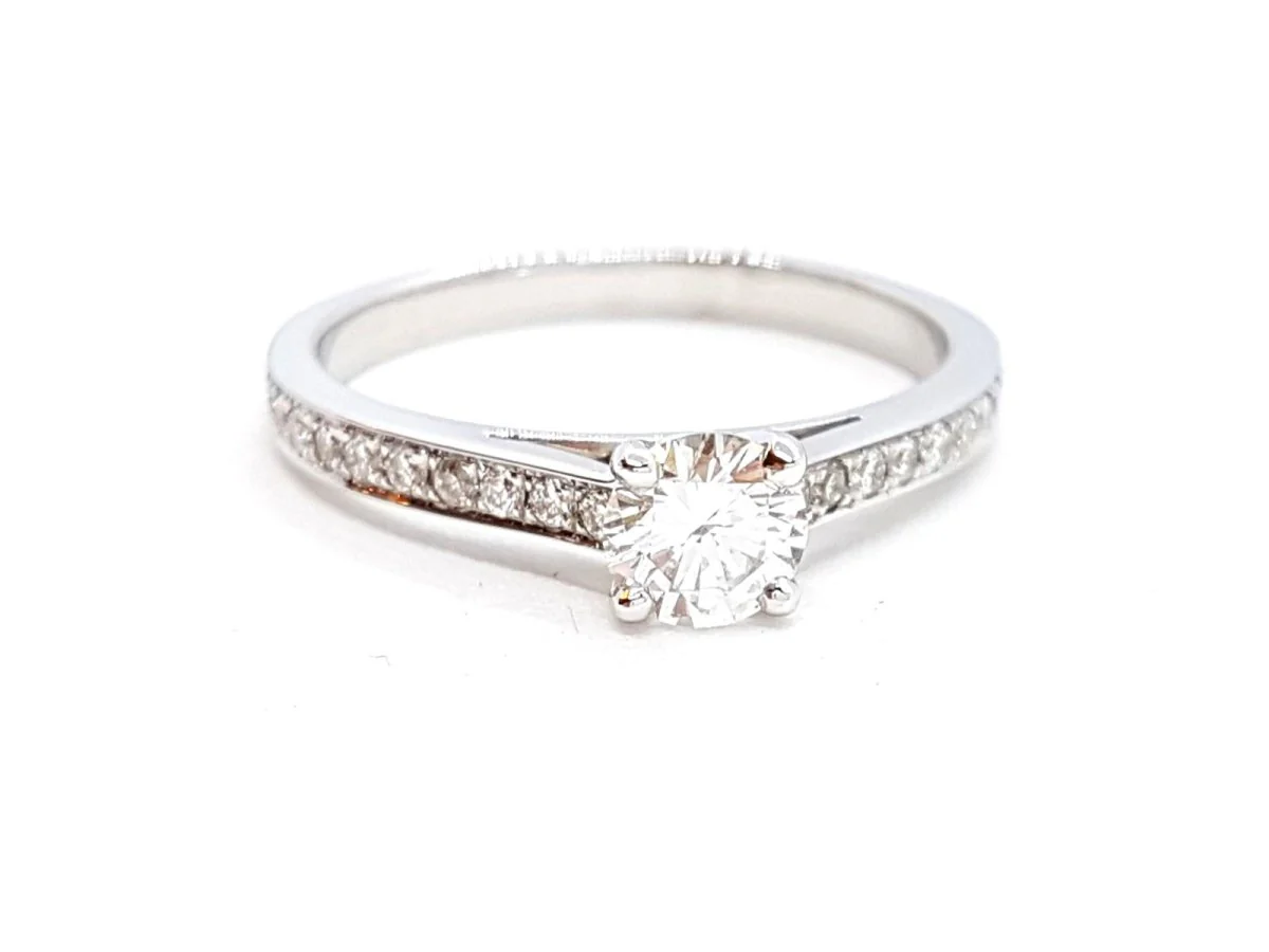 Bague Solitaire Or blanc Diamant - Image 14