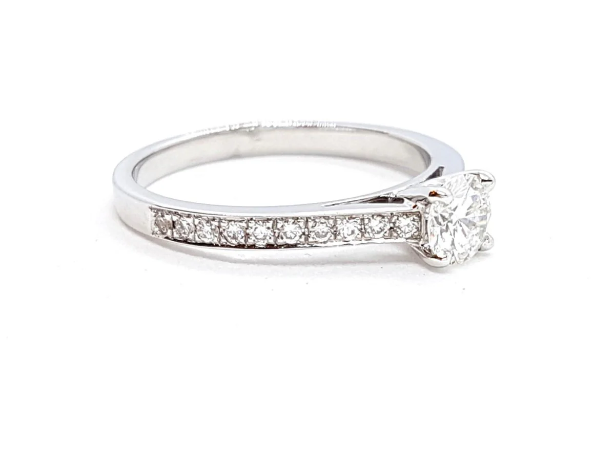 Bague Solitaire Or blanc Diamant - Image 17