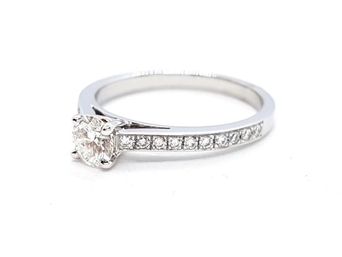 Bague Solitaire Or blanc Diamant - Image 4