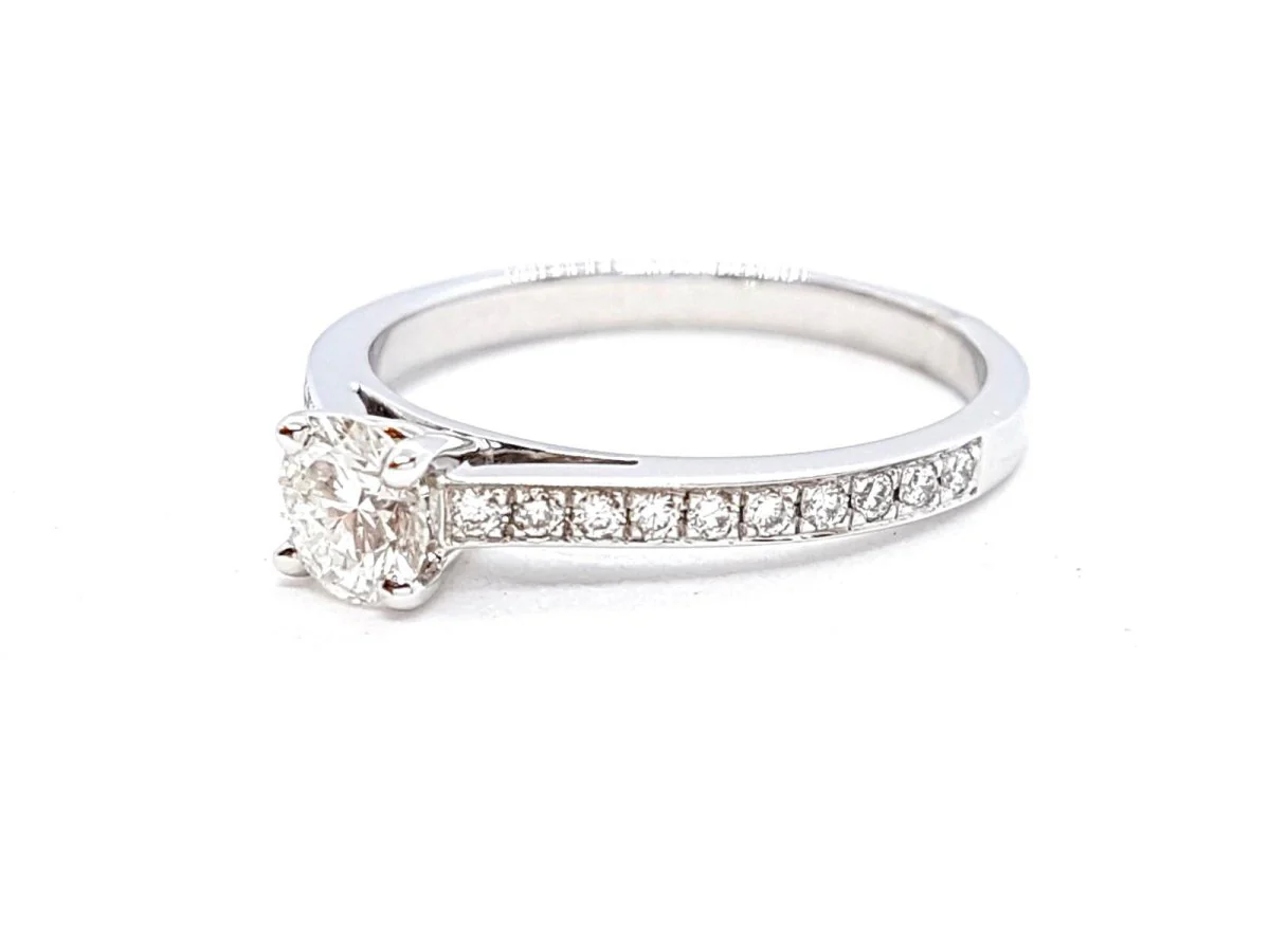 Bague Solitaire Or blanc Diamant - Image 5