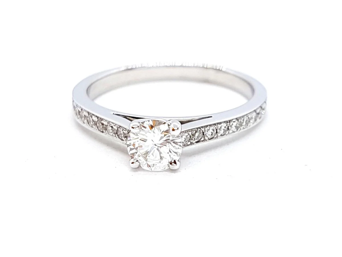 Bague Solitaire Or blanc Diamant - Image 8