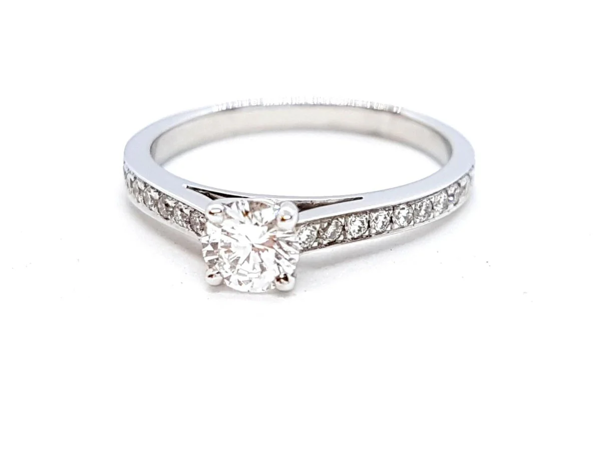 Bague Solitaire Or blanc Diamant - Image 9