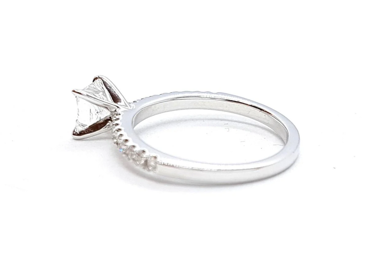 Bague Solitaire Or blanc Diamant - Image 11