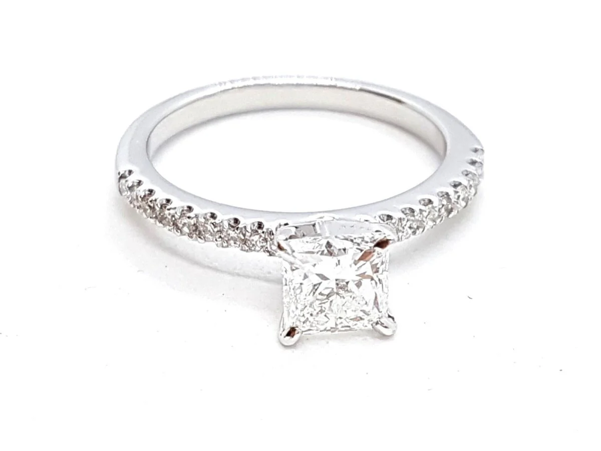 Bague Solitaire Or blanc Diamant - Image 14
