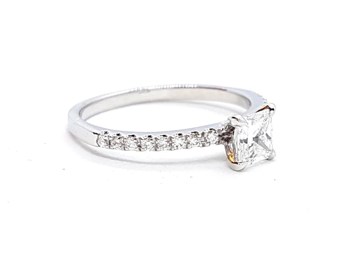 Bague Solitaire Or blanc Diamant - Image 5