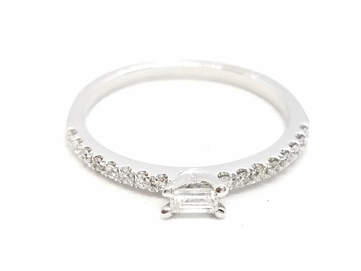 Bague Solitaire Or blanc Diamant - Image 3