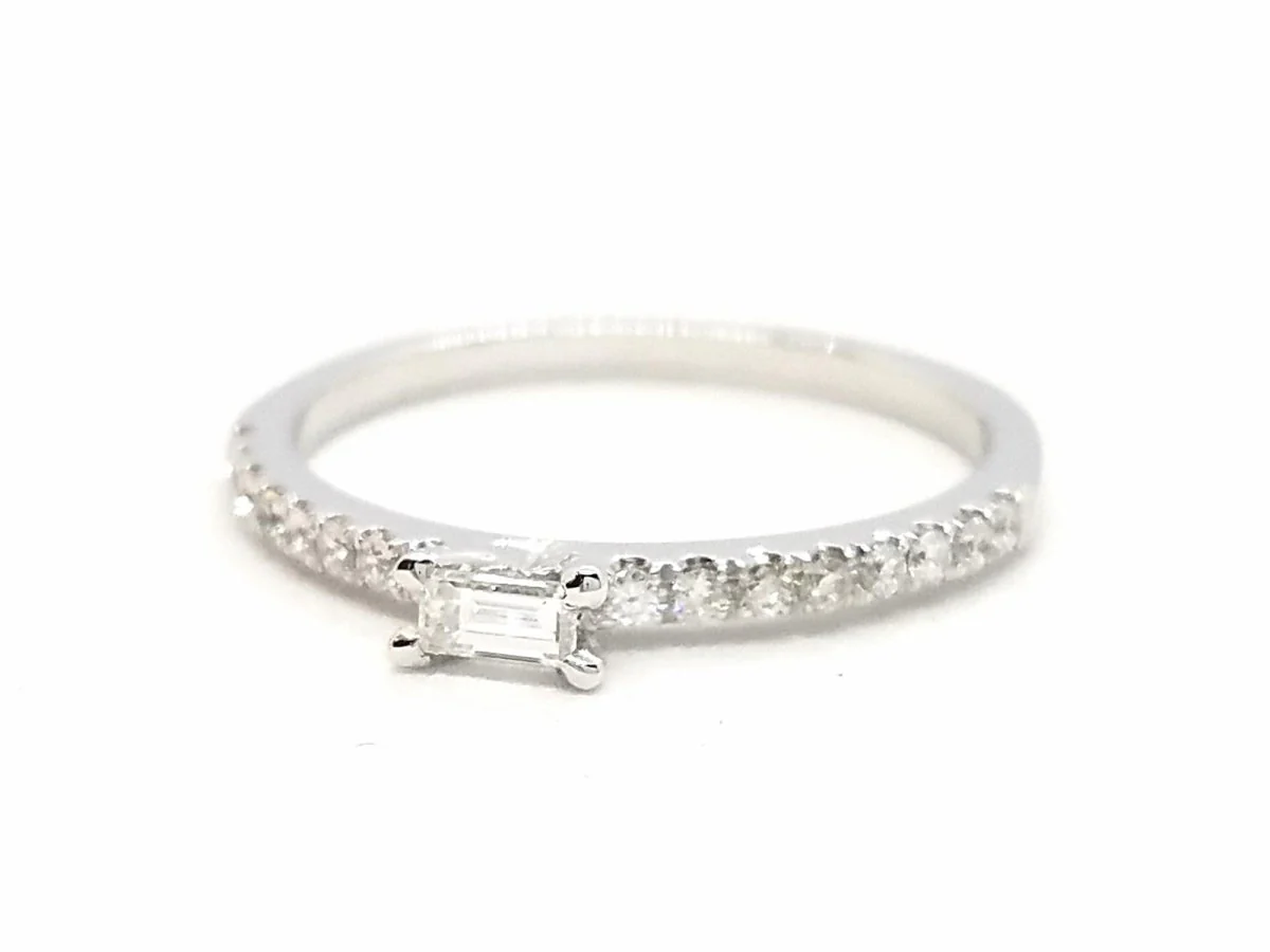 Bague Solitaire Or blanc Diamant - Image 4