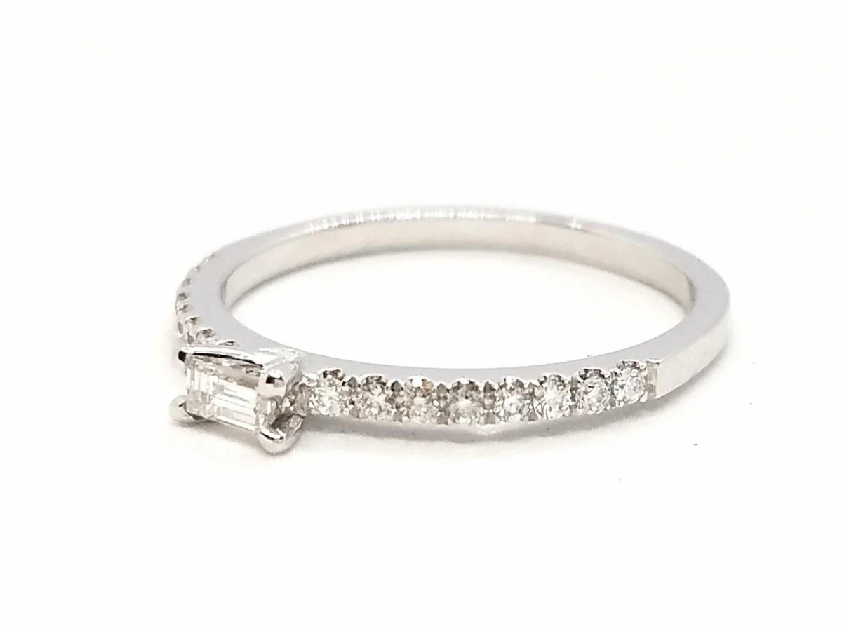 Bague Solitaire Or blanc Diamant - Image 5