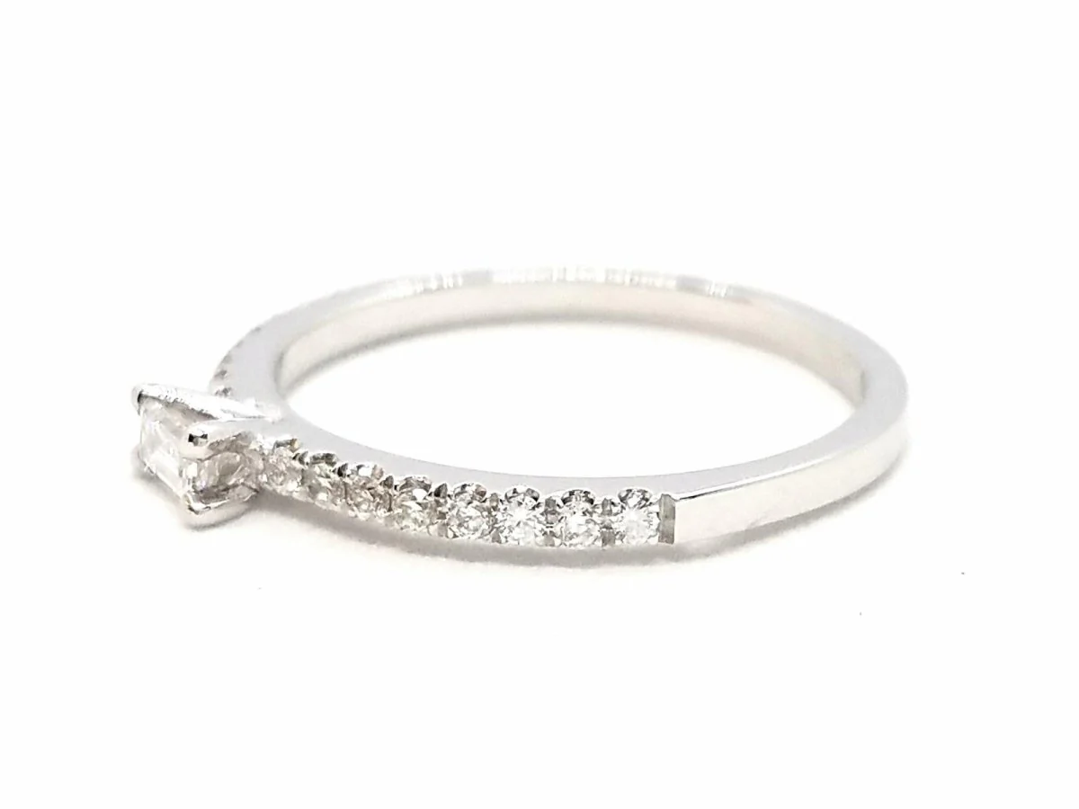 Bague Solitaire Or blanc Diamant - Image 7