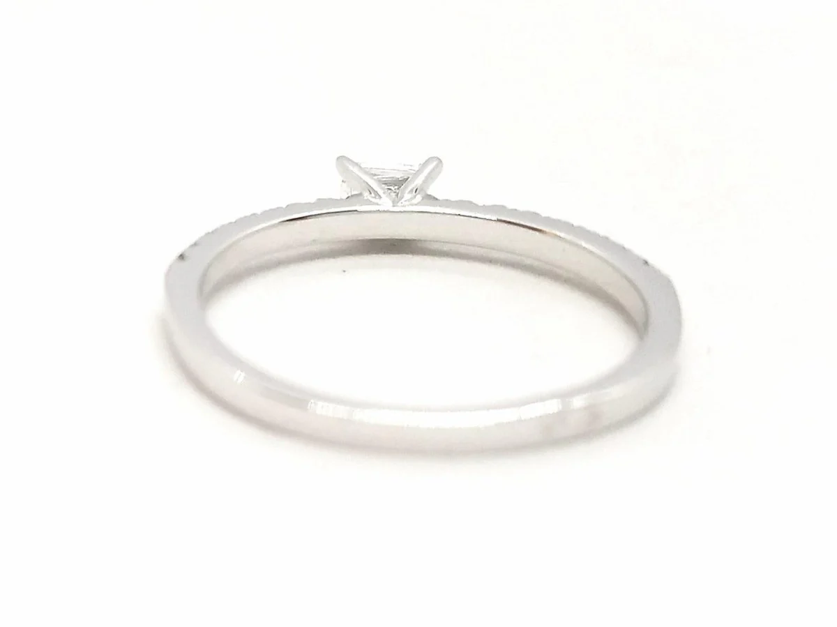 Bague Solitaire Or blanc Diamant - Image 4