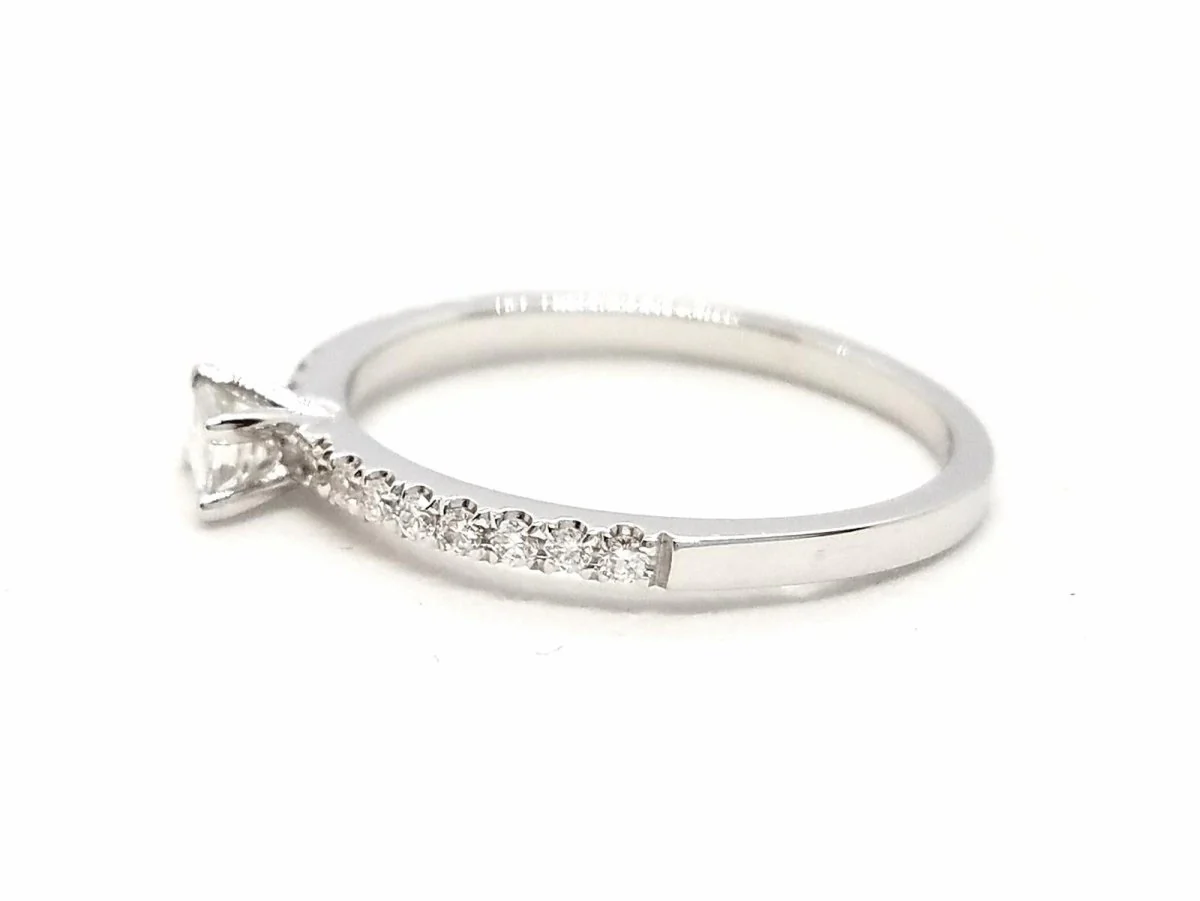 Bague Solitaire Or blanc Diamant - Image 5