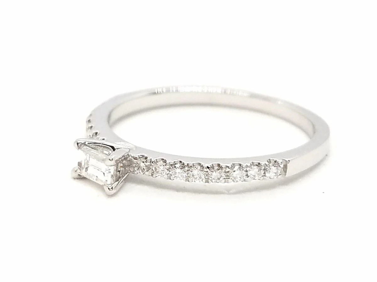 Bague Solitaire Or blanc Diamant - Image 6