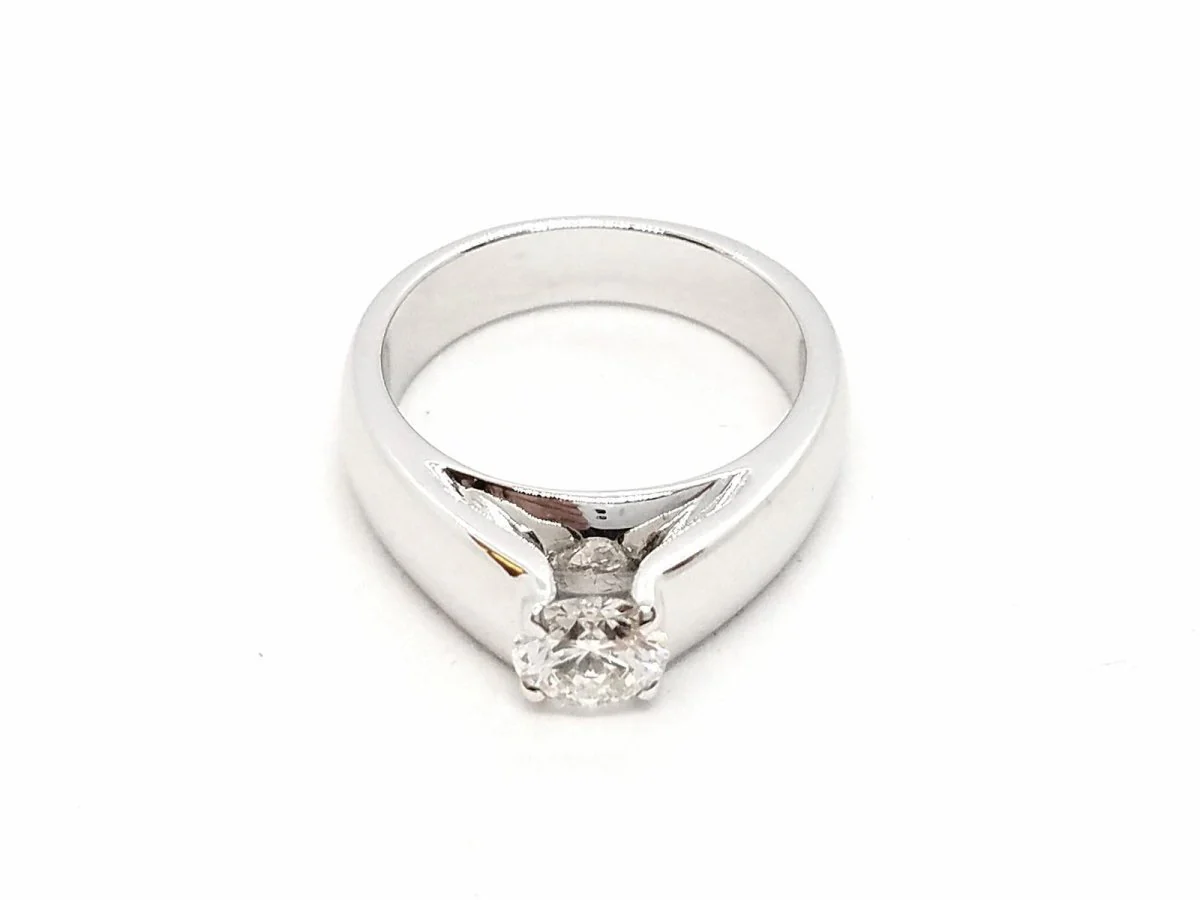 Bague Solitaire Or blanc Diamant - Image 4