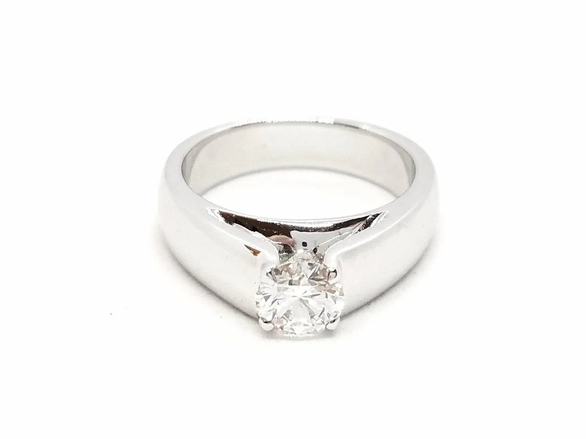 Bague Solitaire Or blanc Diamant - Image 5