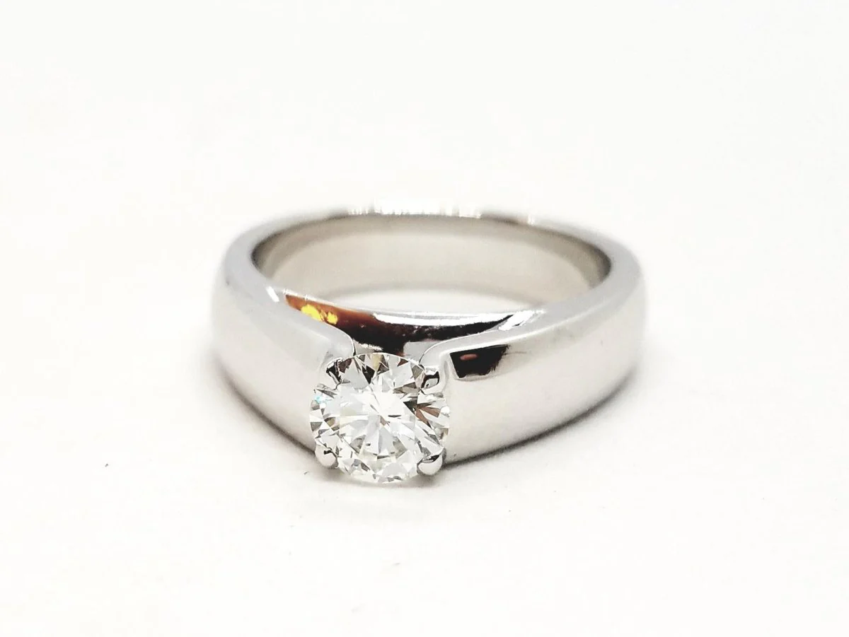 Bague Solitaire Or blanc Diamant - Image 7