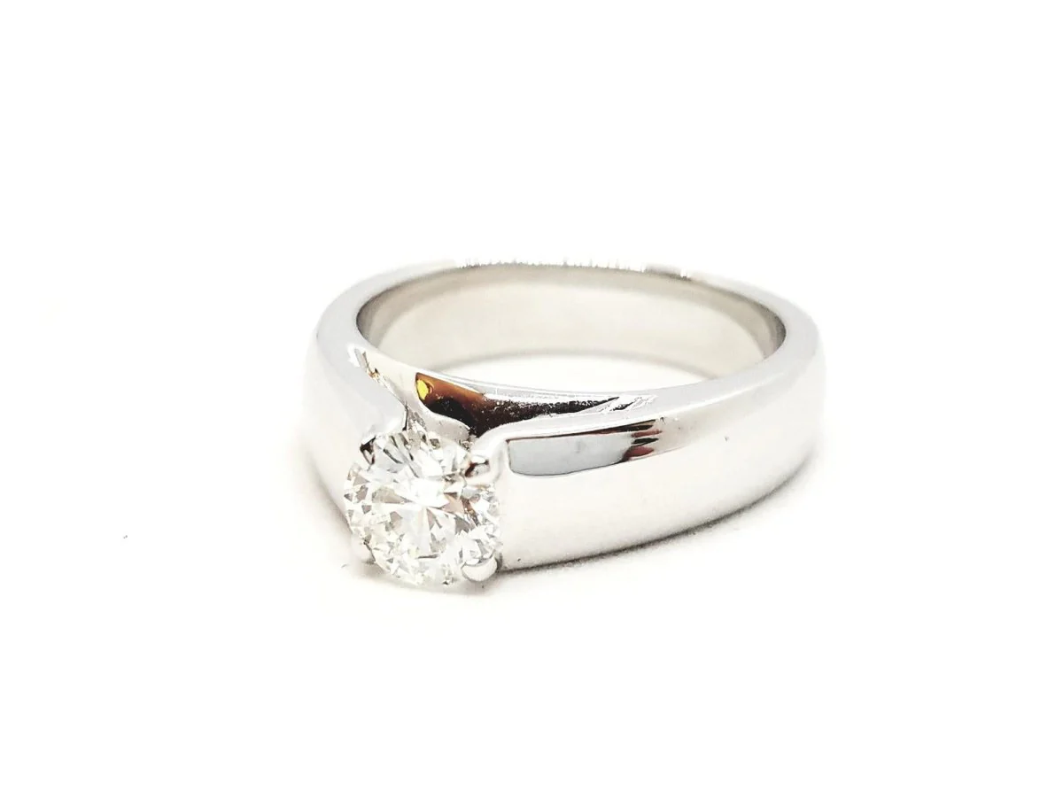 Bague Solitaire Or blanc Diamant - Image 9