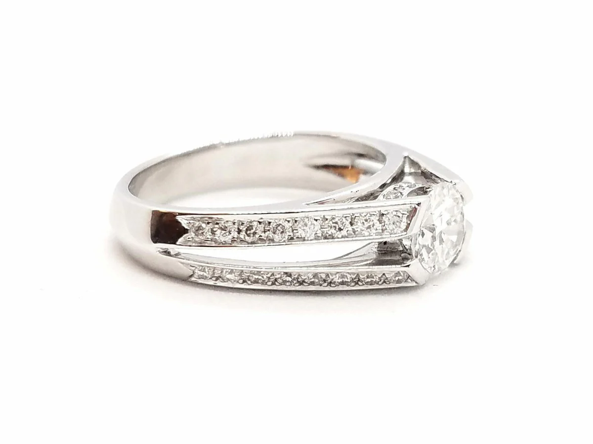 Bague Solitaire Or blanc Diamant - Image 15