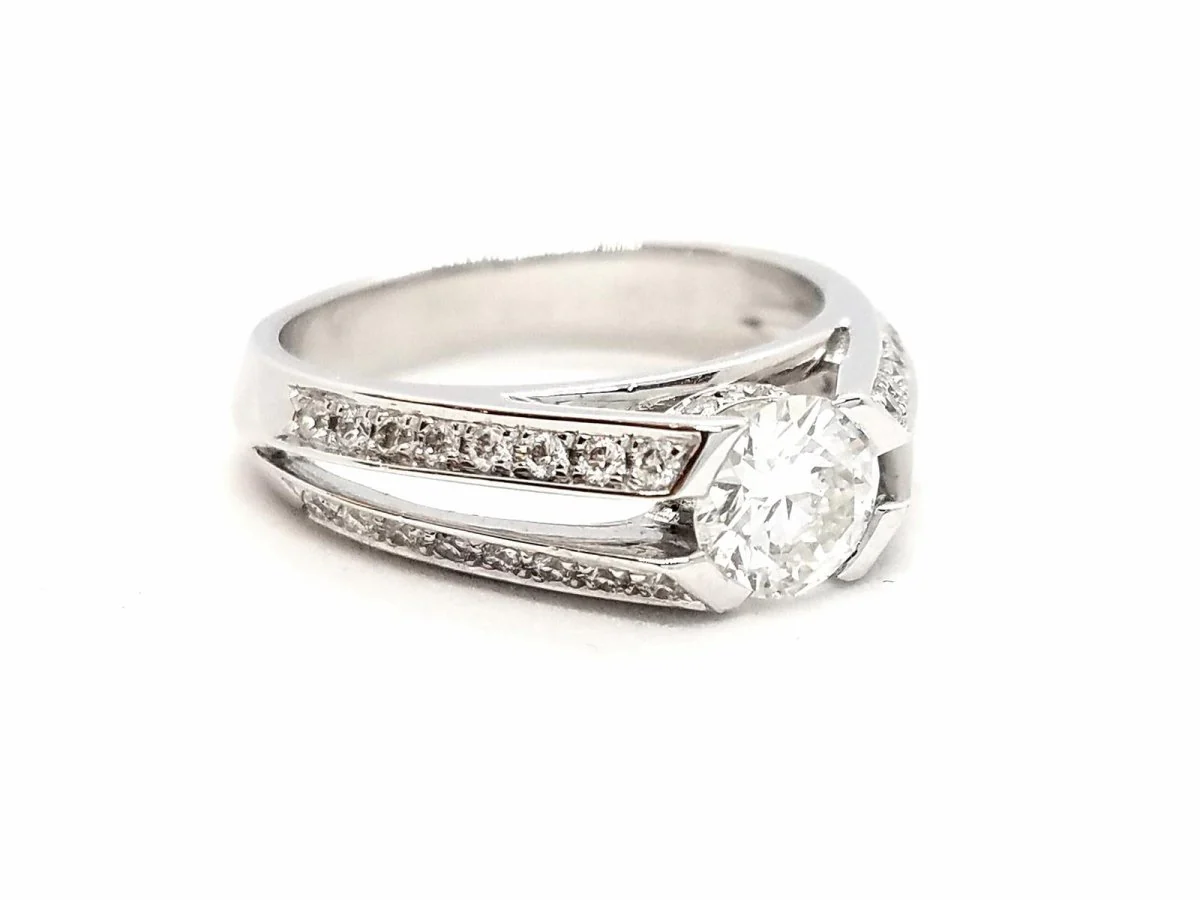 Bague Solitaire Or blanc Diamant - Image 16