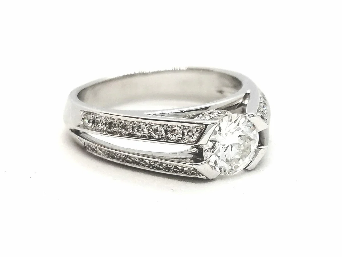 Bague Solitaire Or blanc Diamant - Image 17