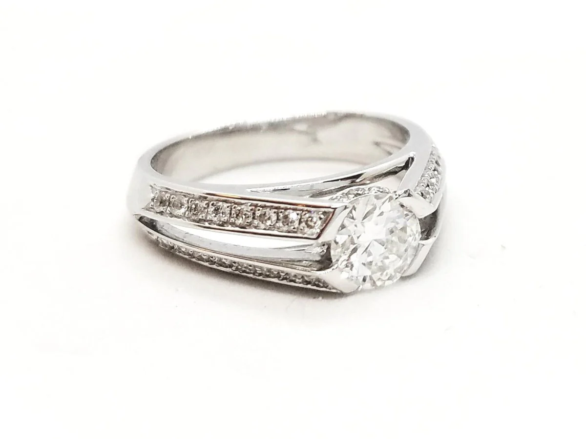 Bague Solitaire Or blanc Diamant - Image 3