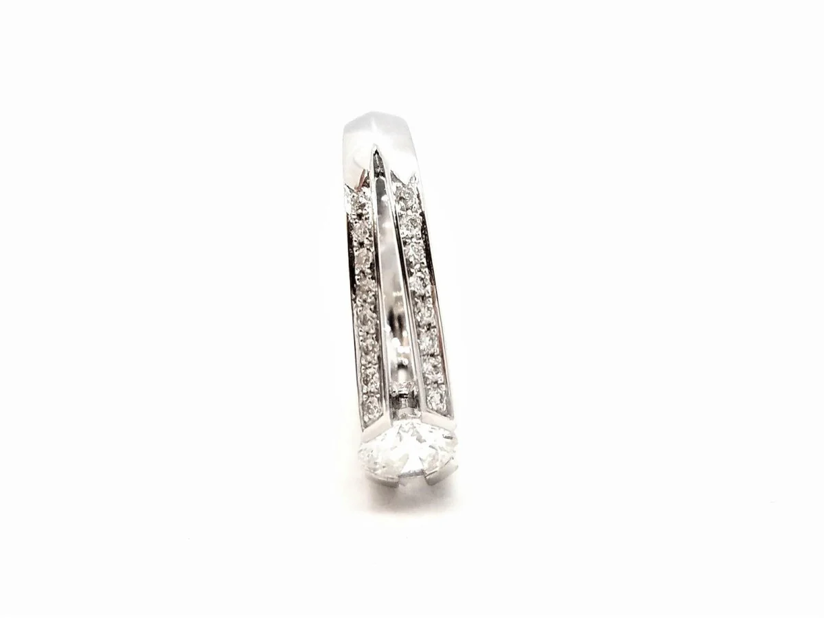 Bague Solitaire Or blanc Diamant - Image 4