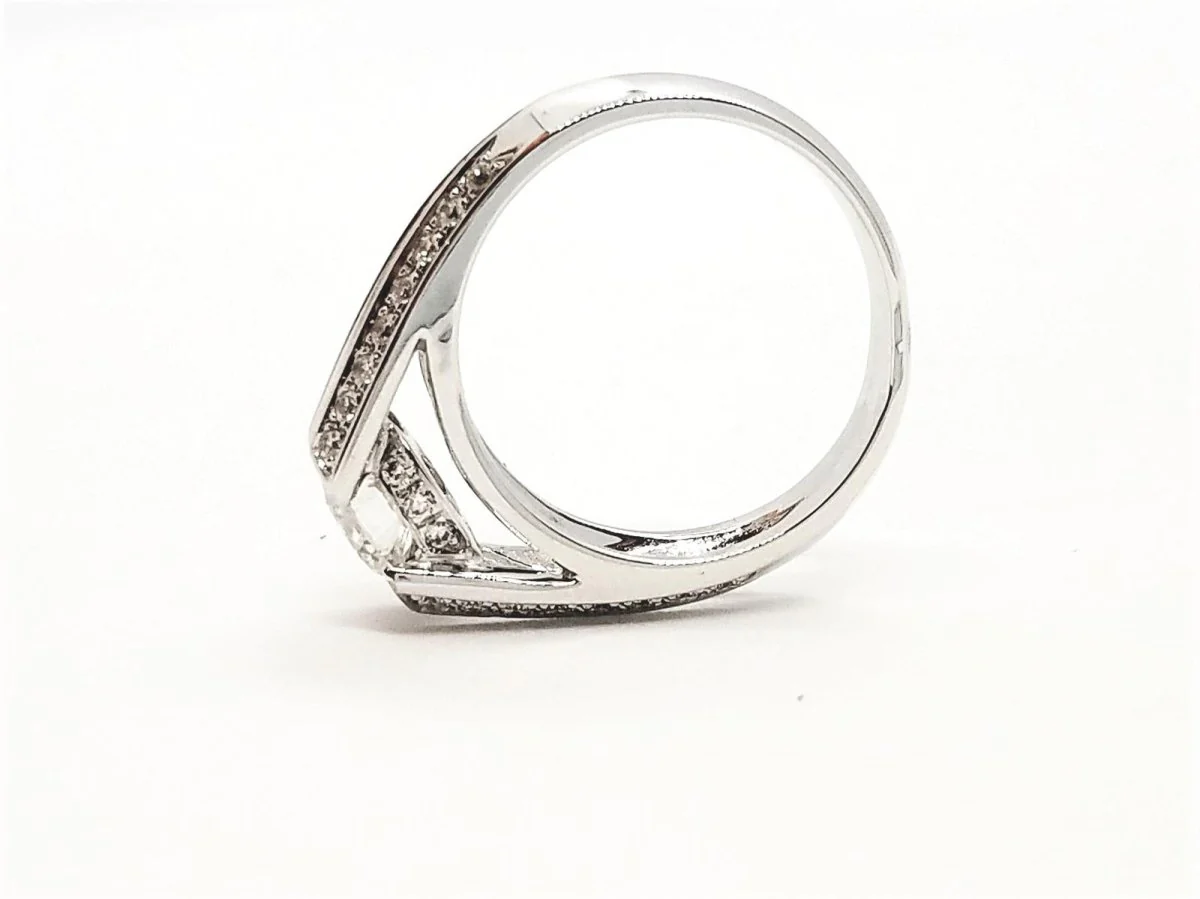 Bague Solitaire Or blanc Diamant - Image 5