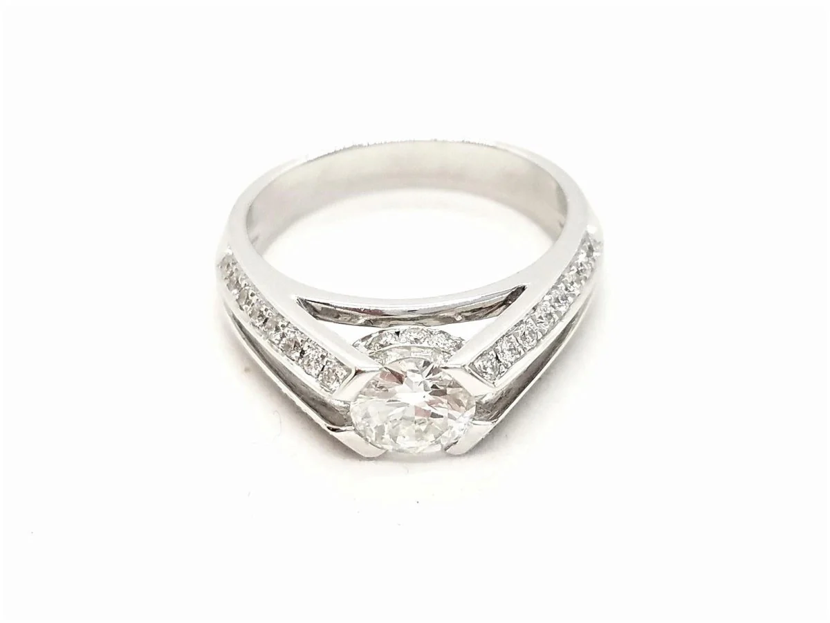 Bague Solitaire Or blanc Diamant - Image 7