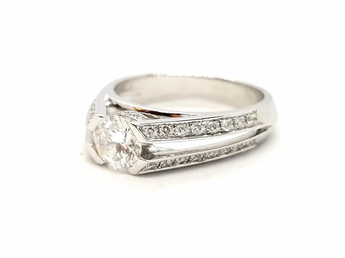 Bague Solitaire Or blanc Diamant - Image 9