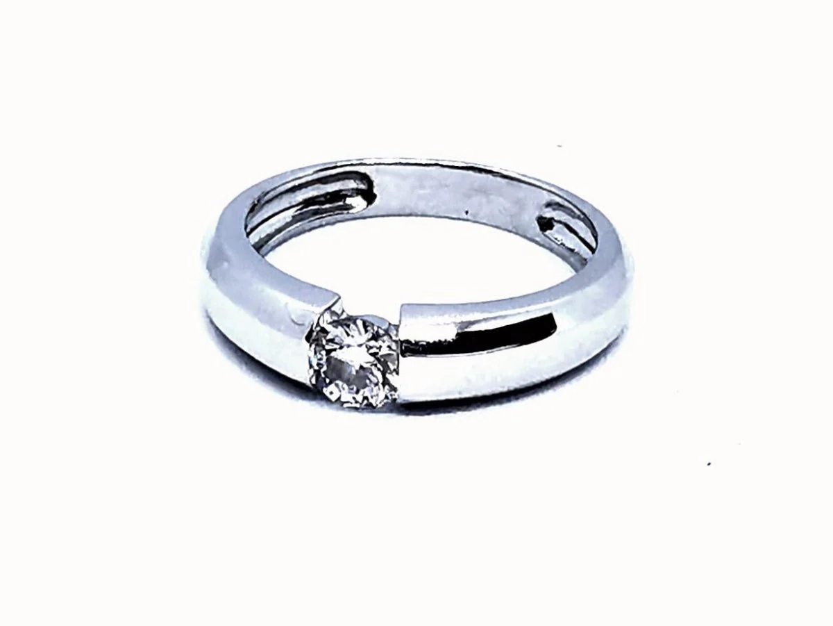 Bague Solitaire Or blanc Diamant - Image 3