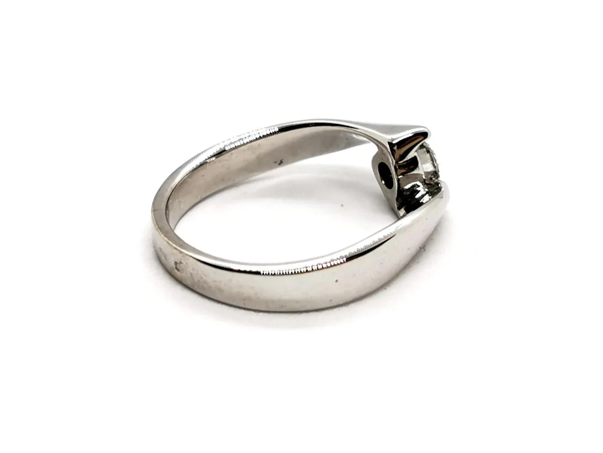 Bague Solitaire Or blanc Diamant - Image 4