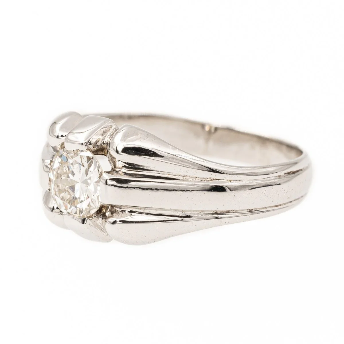 Bague Solitaire en or blanc et diamant - Image 3