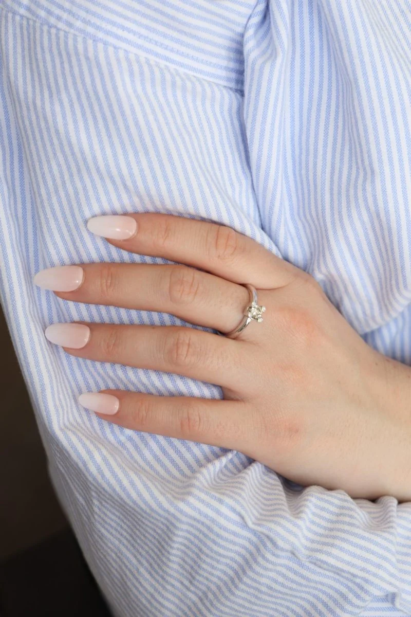 Bague Solitaire en or blanc et diamant - Image 7