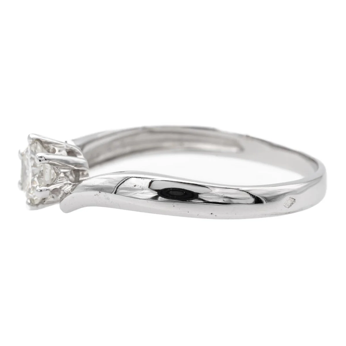 Bague Solitaire en or blanc et diamant - Image 3