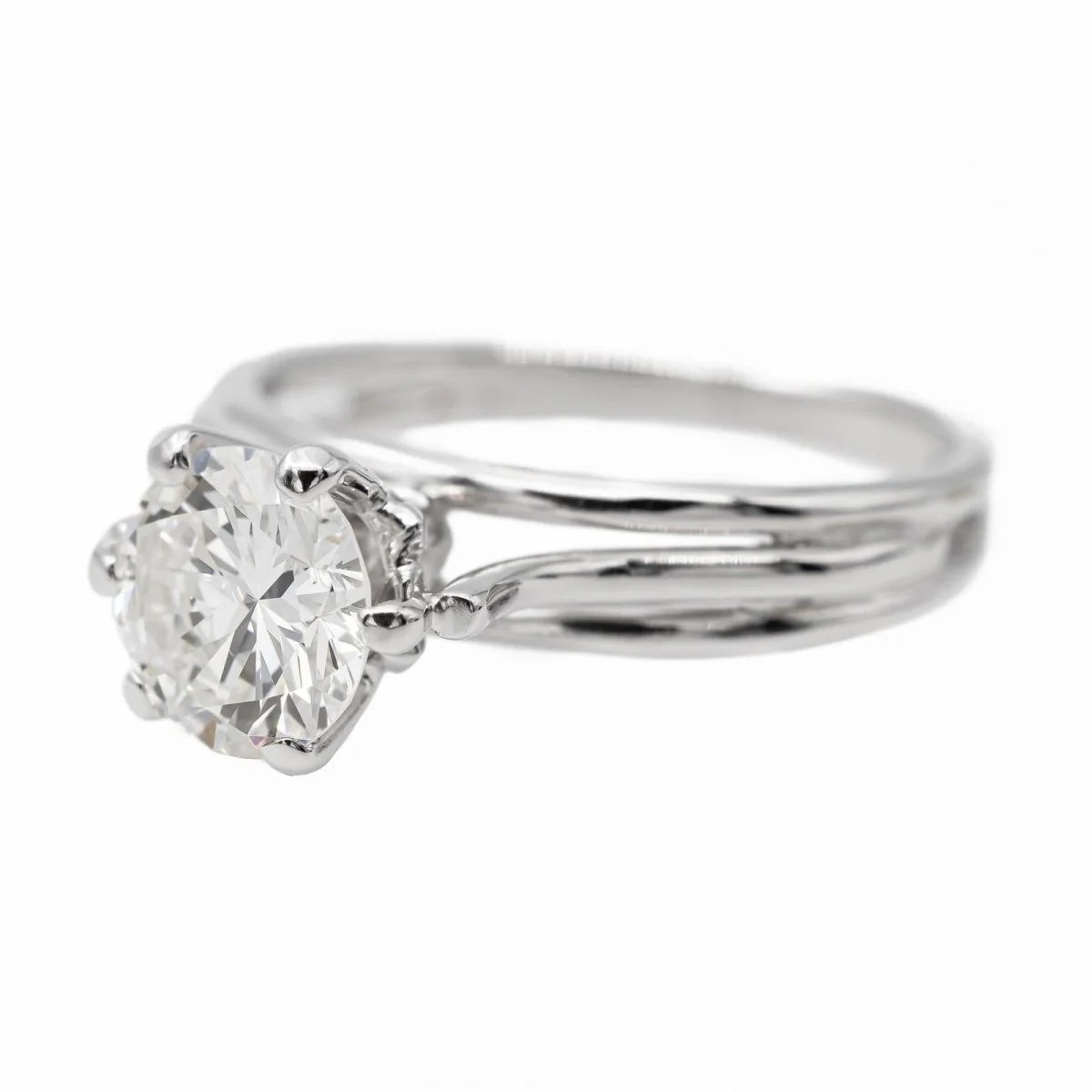 Bague Solitaire en or blanc et diamant - Image 2